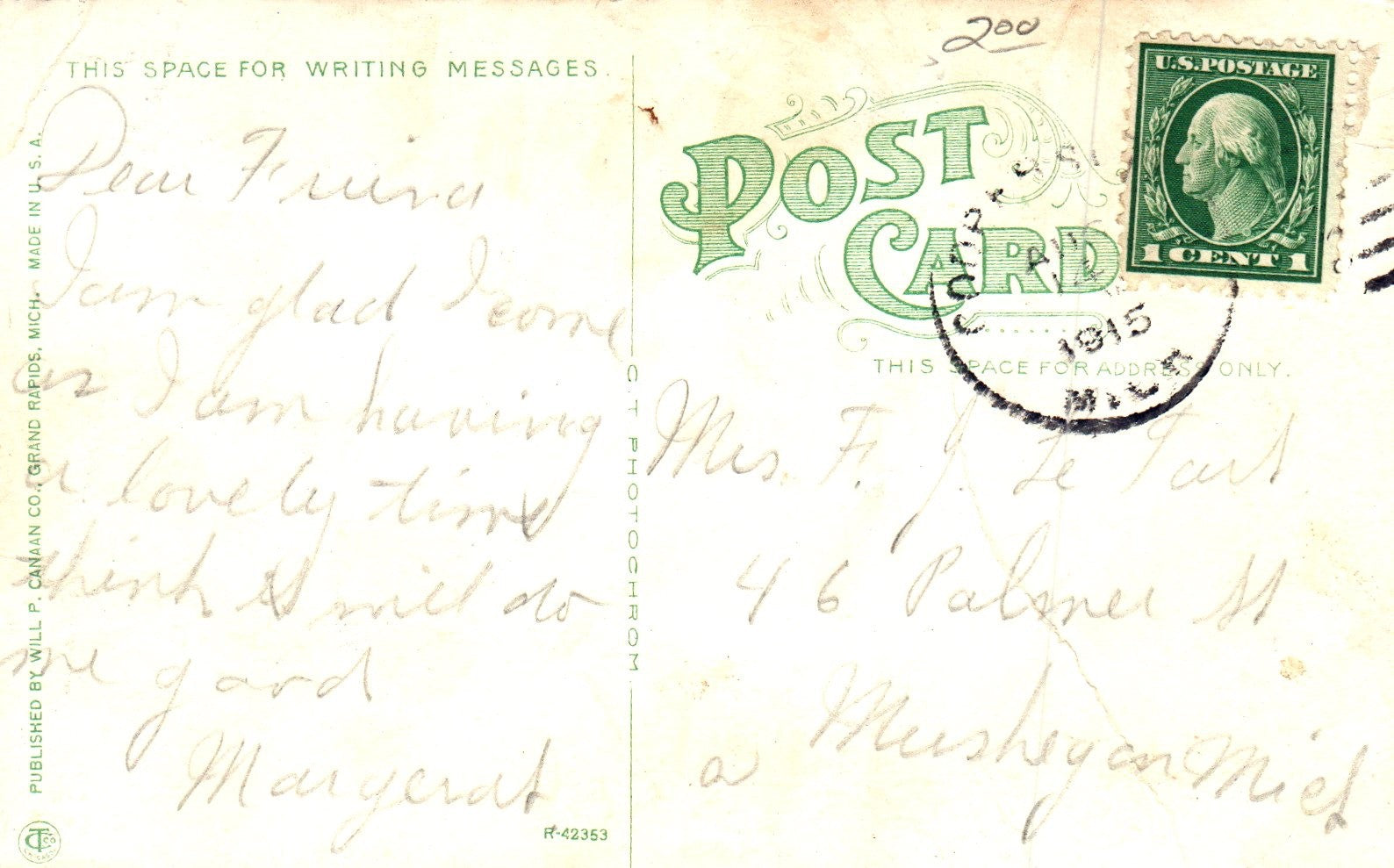 Coopersville High School Building in Coopersville MI Michigan Postcard