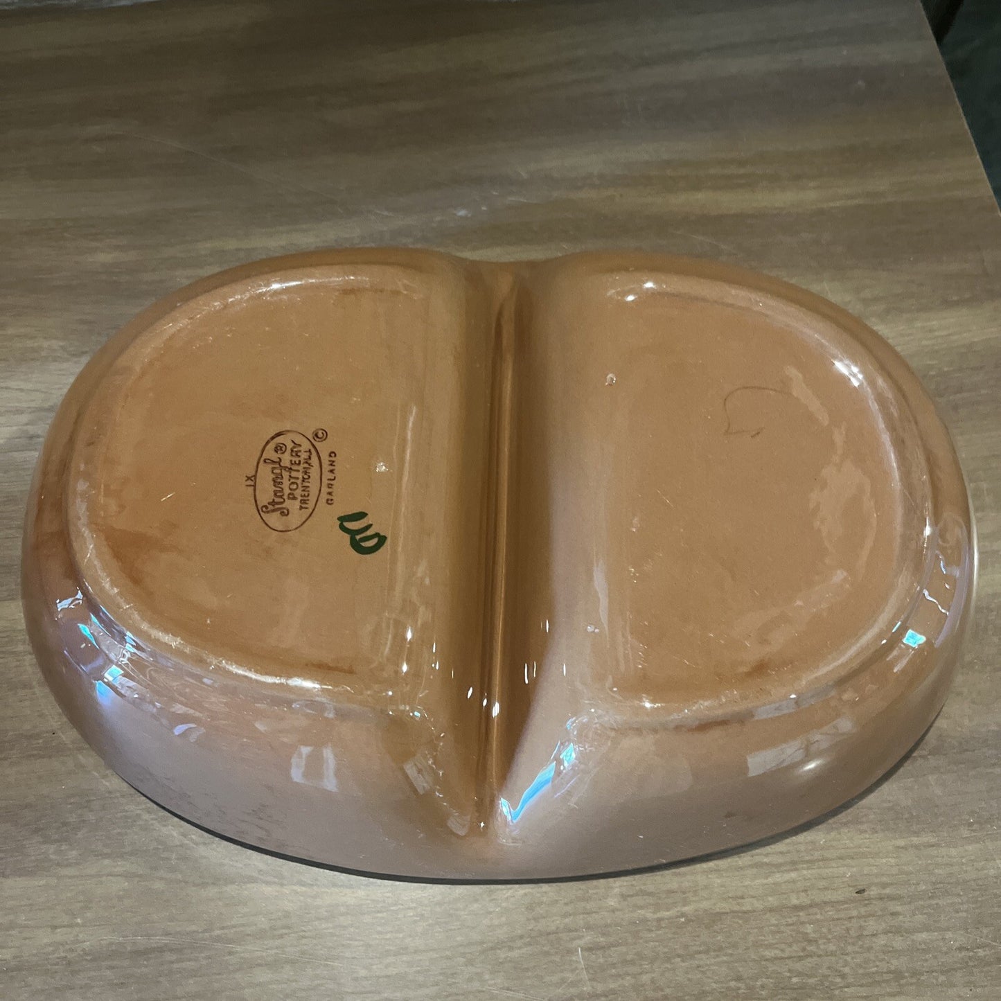 Stangl Pottery GARLAND 10 5/8" Divided Serving Bowl Red White Green Floral EXC.