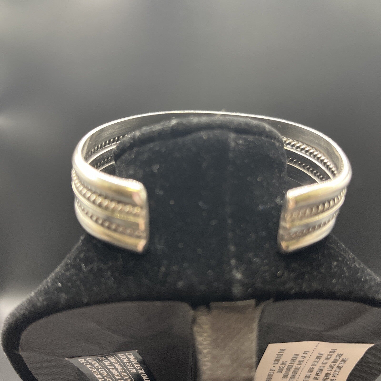 Vintage Southwestern Twist Sterling Silver Cuff Bracelet 6-3/8"
