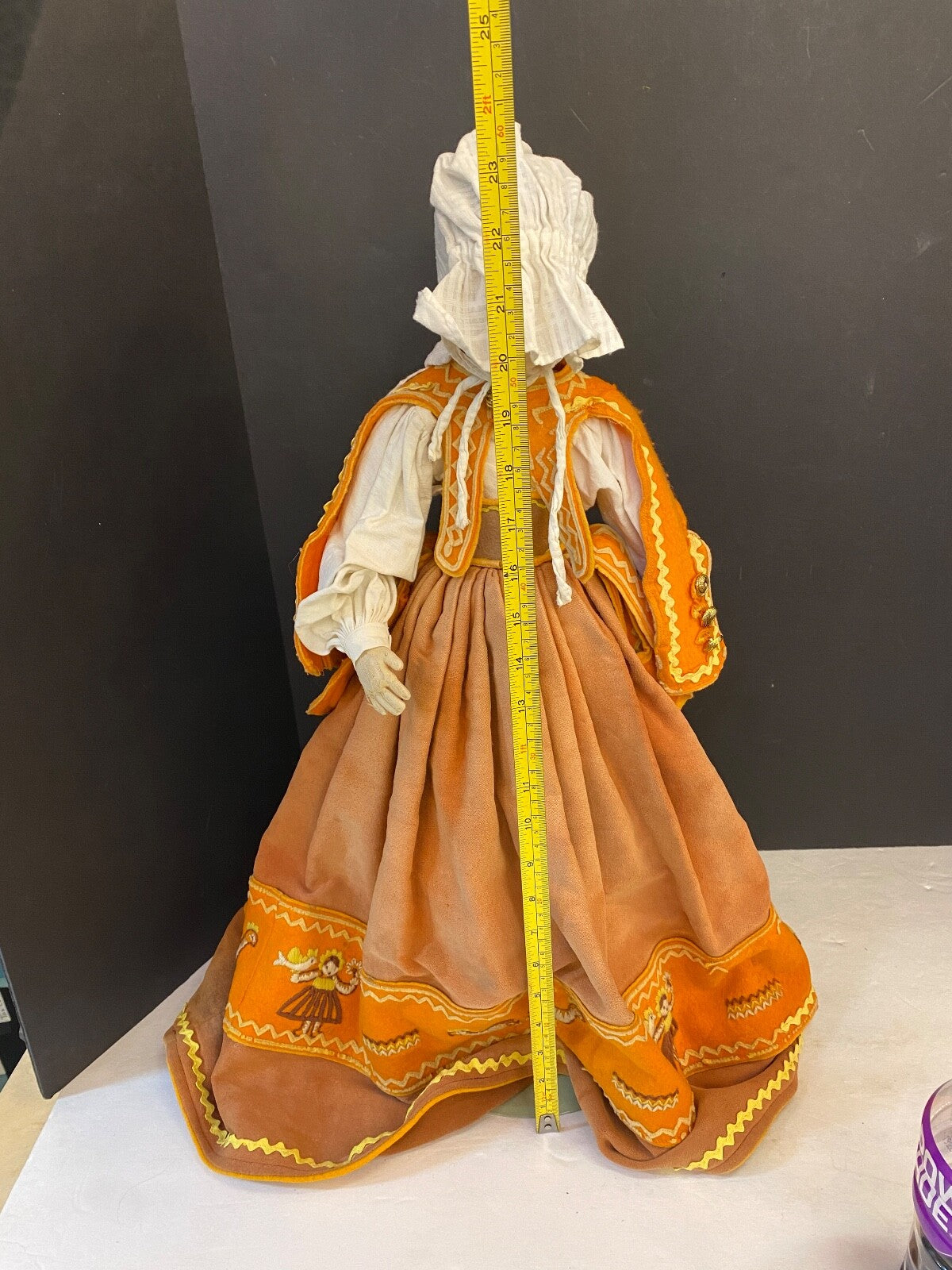 24" Vintage Lenci Collectible Felt Cloth Boudoir Doll