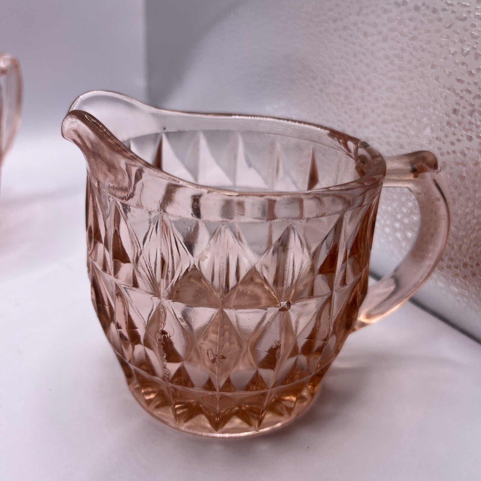 3 Depression Creamer/ Syrup Pitchers Pink Vintage