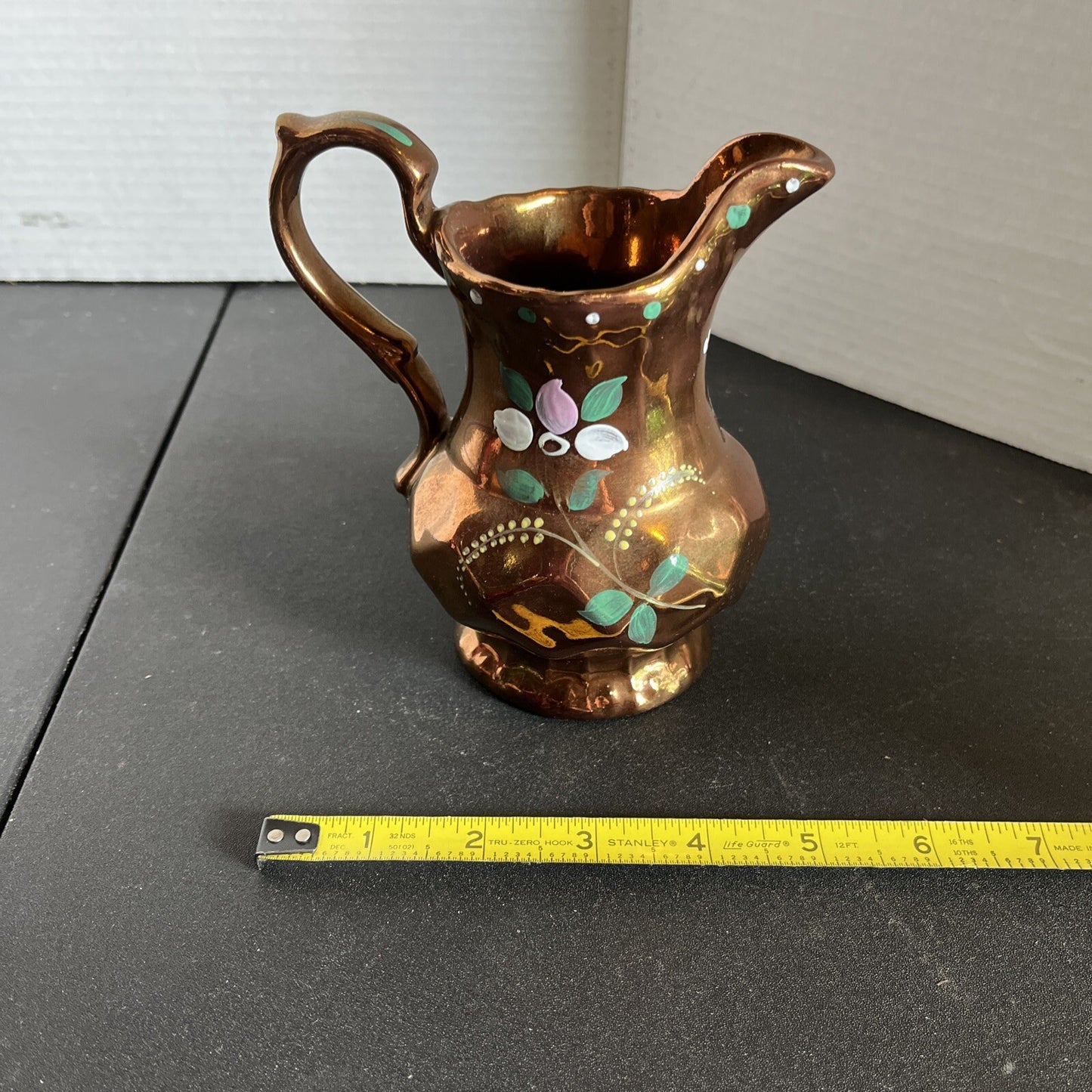 Copper Luster Pitcher by WADE - Made in England - Hand painted