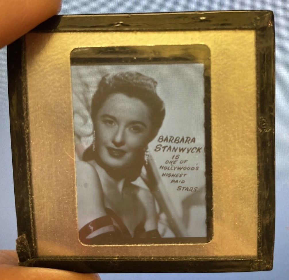 Barbara Stanwyck Original 2 x 2 black white slide Promotional Hollywood Photo