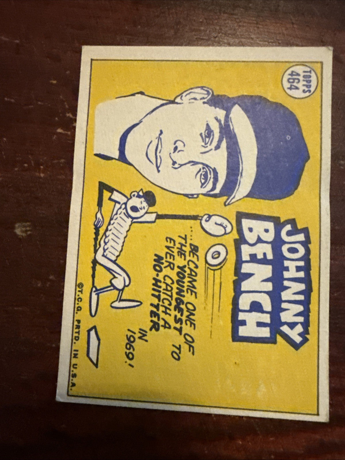 1970 Topps # 464 Johnny Bench National League Cincinnati Reds Baseball Card