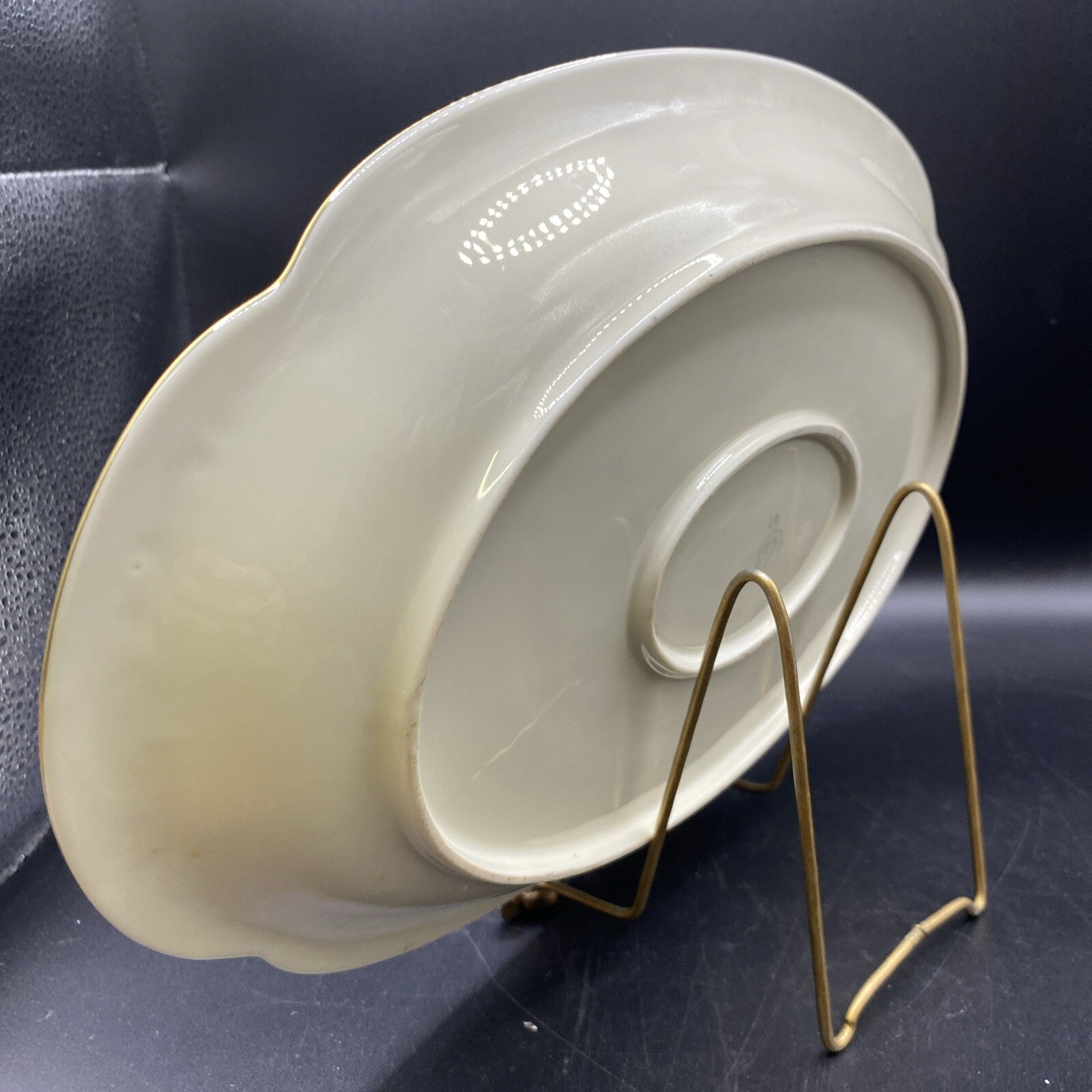 RARE Small 12" x 7 3/4" Waldershof Bavaria SERVING Platter Cream with Gold Rim