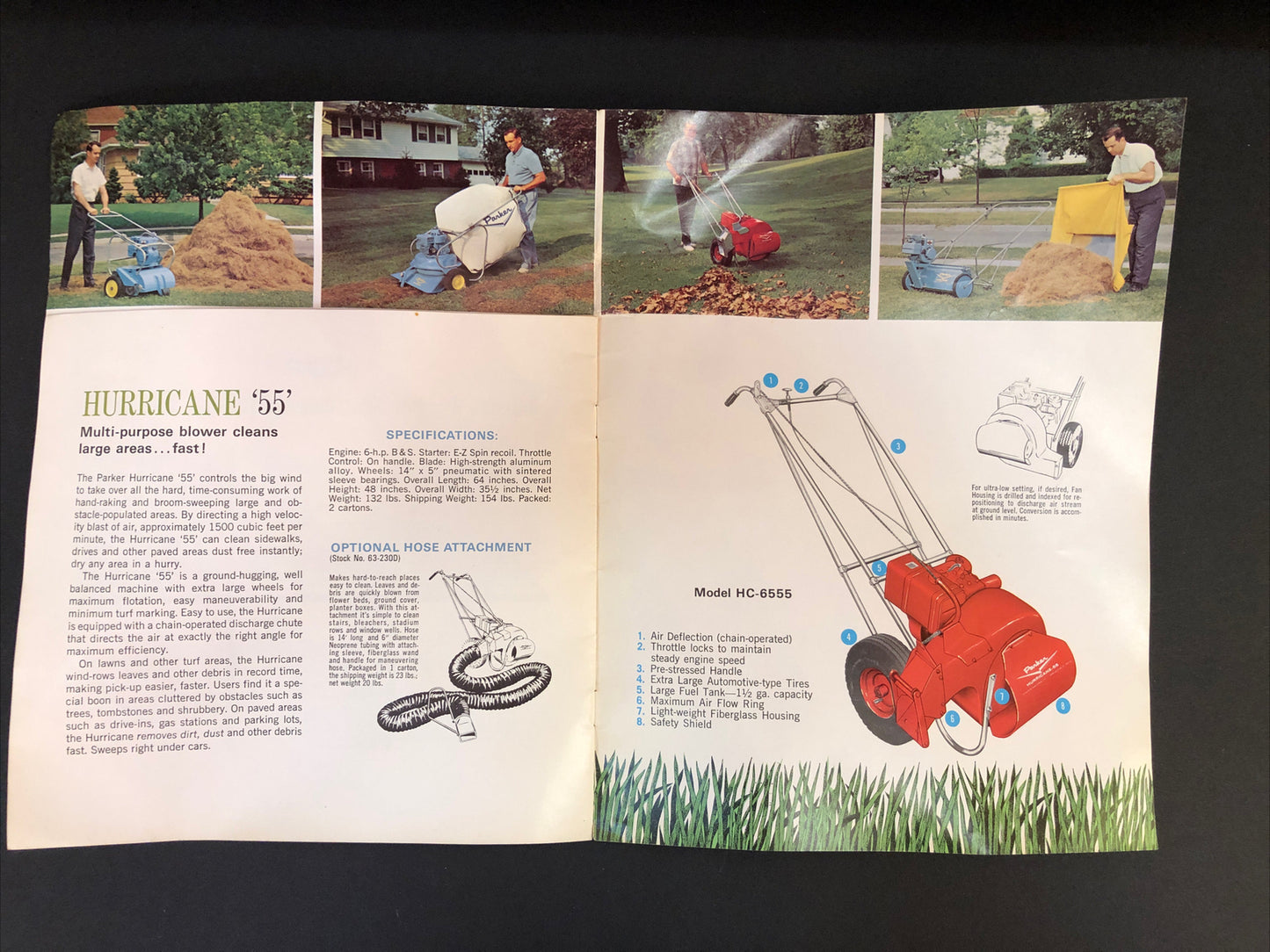 Vintage Yard Thatcher PARKER ADVERTISING Brochure Lawn Sweeper Thatch O Matic