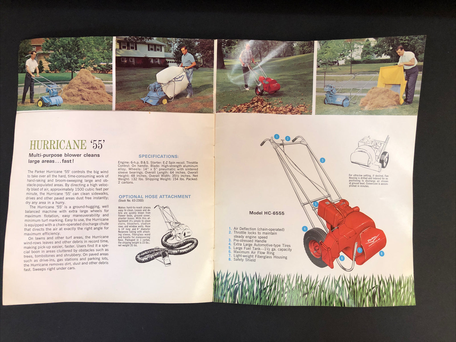 Vintage Yard Thatcher PARKER ADVERTISING Brochure Lawn Sweeper Thatch O Matic