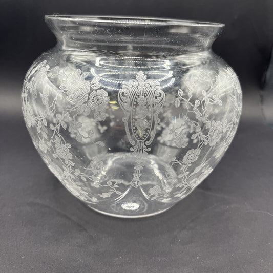 Cambridge Rose Point  Clear 6 ¼” Globe Vase