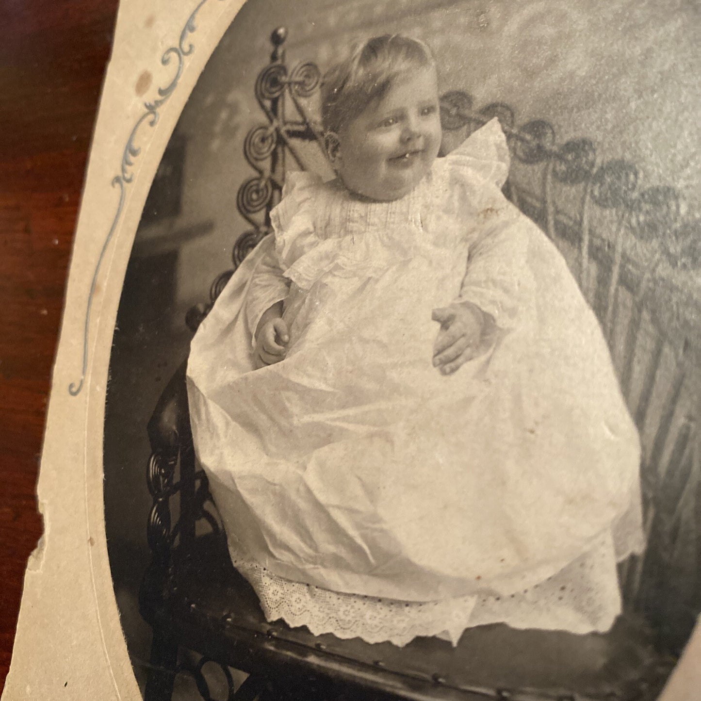 Vintage Victorian Real Photo Cabinet Card Baby Infant Walter Edward Mol