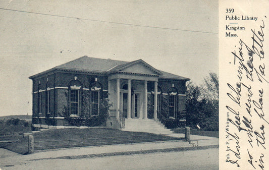 Public Library, Kingston, Massachusetts Mass Postcard