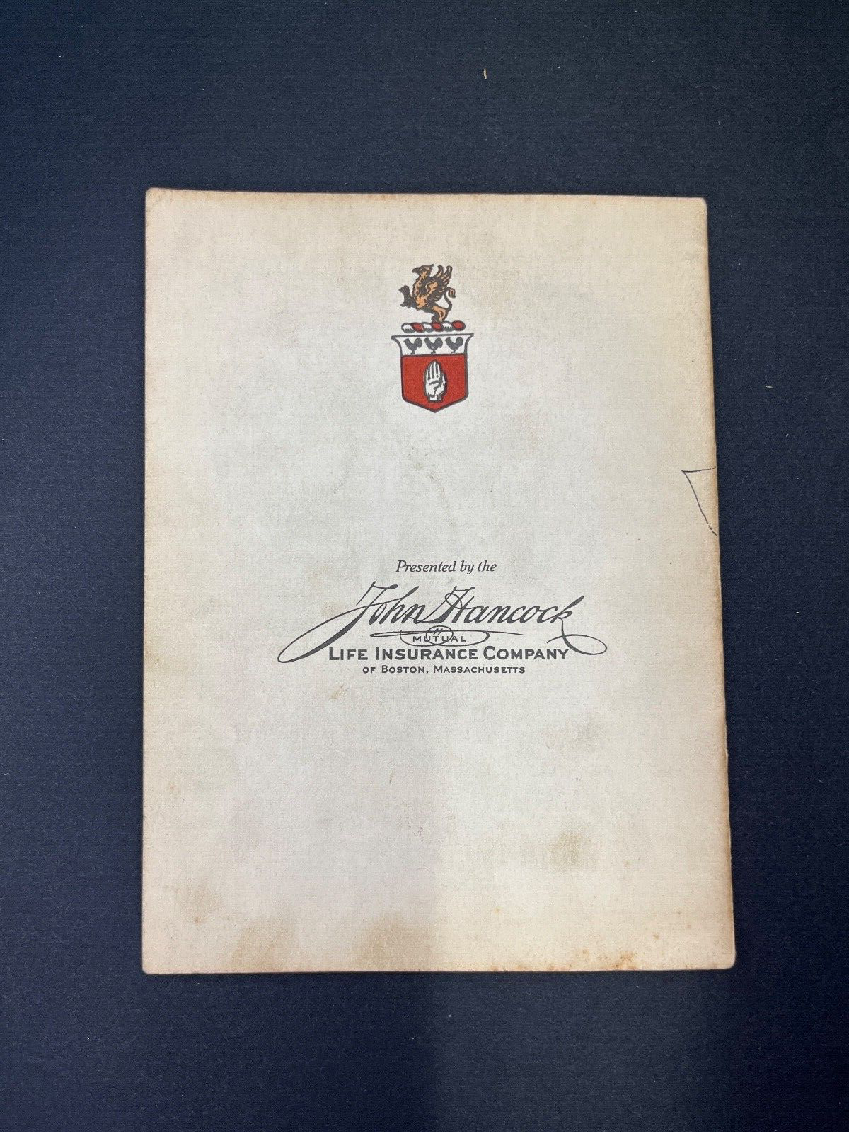 Vintage "John Quincy Adams" John Hancock Life Insurance Ad Book