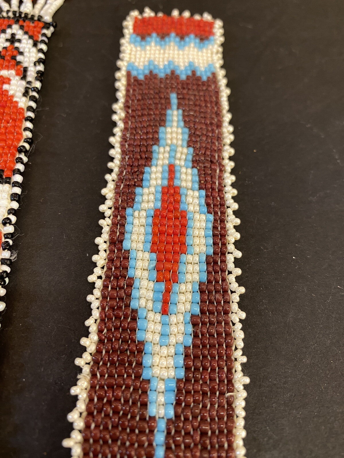 3 Women’s Boho Native Indian Beaded Sample pieces Diamond Red Blue Beaded