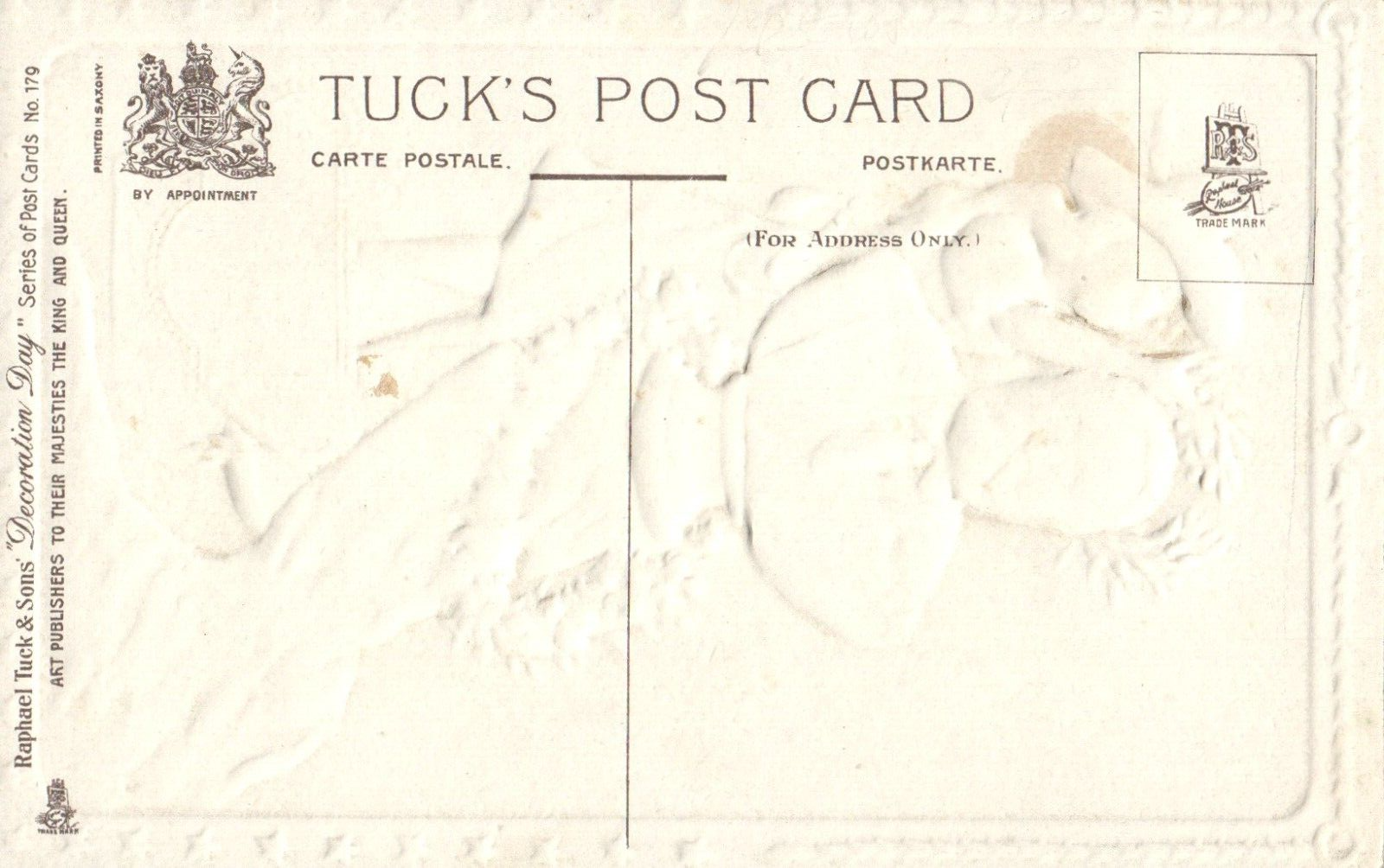 RARE Child with Bust of Fallen Soldier Remembering Tuck Patriotic Postcard