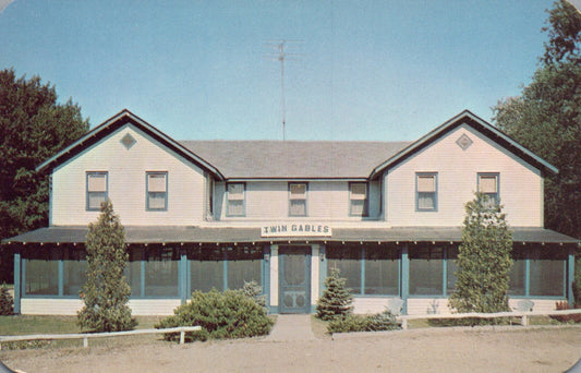 Twin Gables Hotel Kalamazoo Michigan MI Mich Postcard