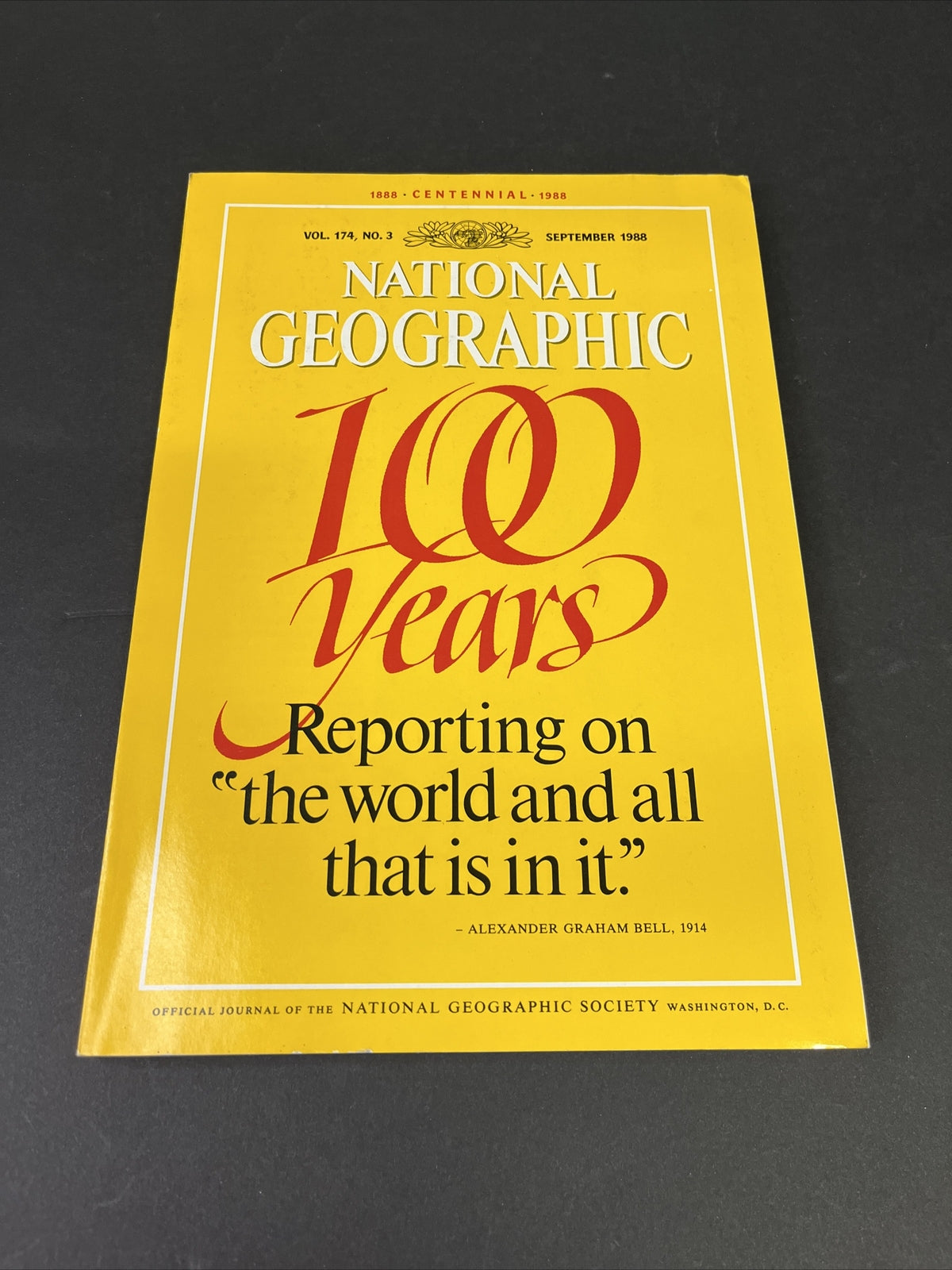 September 1988 National Geographic 100 Years Reporting on the World