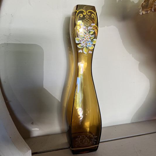 Vintage Moser Czech Glass Bohemian Fluted Vase