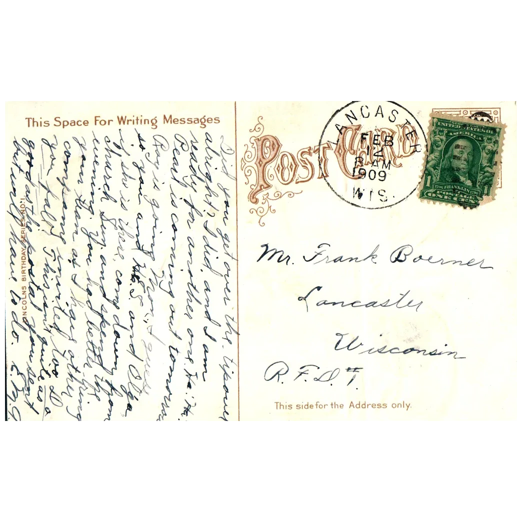 Abraham Lincoln Centennial Souvenir One Hundredth Anniversary Patriotic Postcard