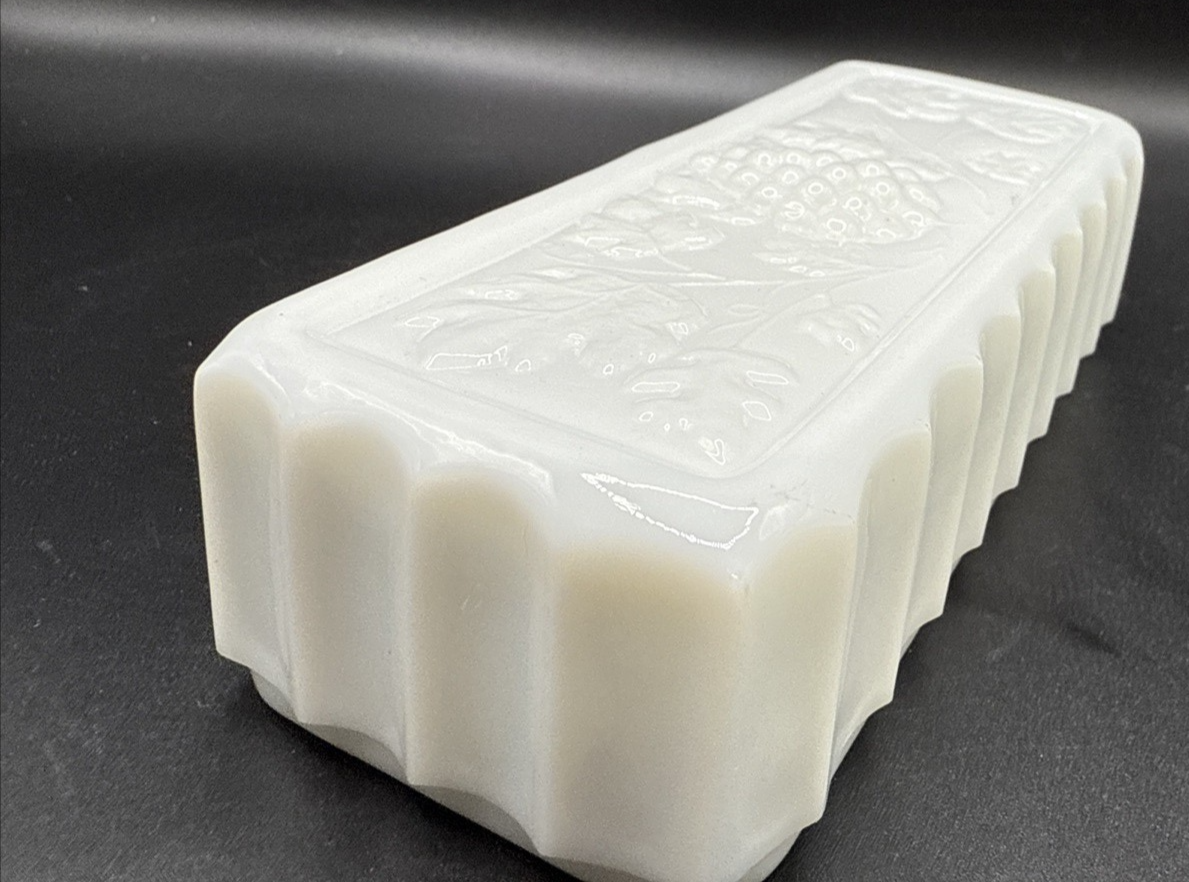 Westmoreland Covered Butter Dish White Milk Glass Paneled Grape - TOP ONLY