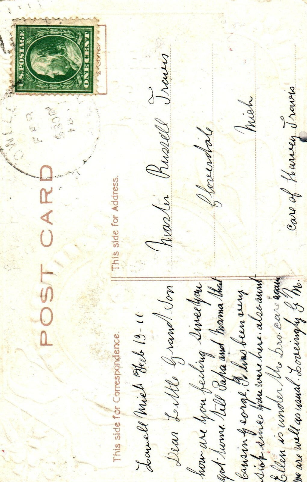 P Sander Gold Metallic Cupid Dressed In Armor and Sword Valentine Postcard