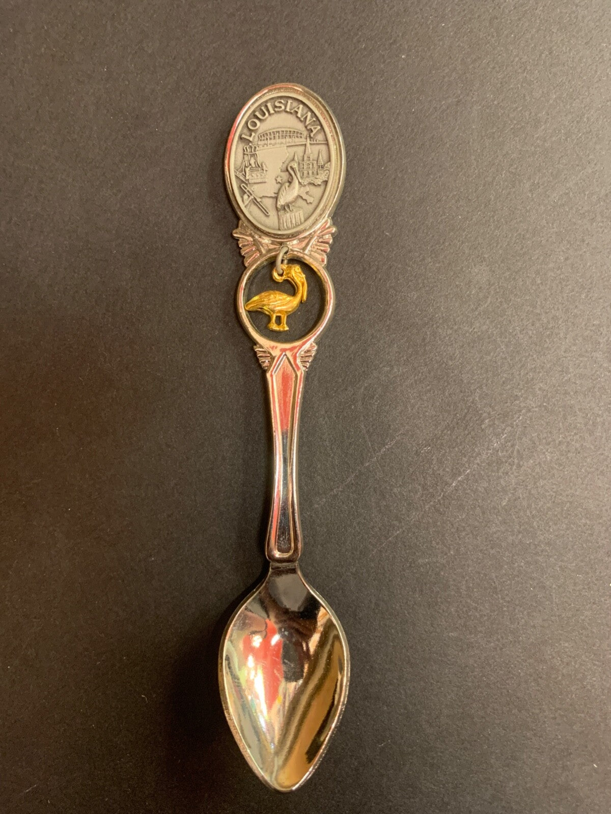 Vintage Louisiana Pelican Charm Souvenir Spoon