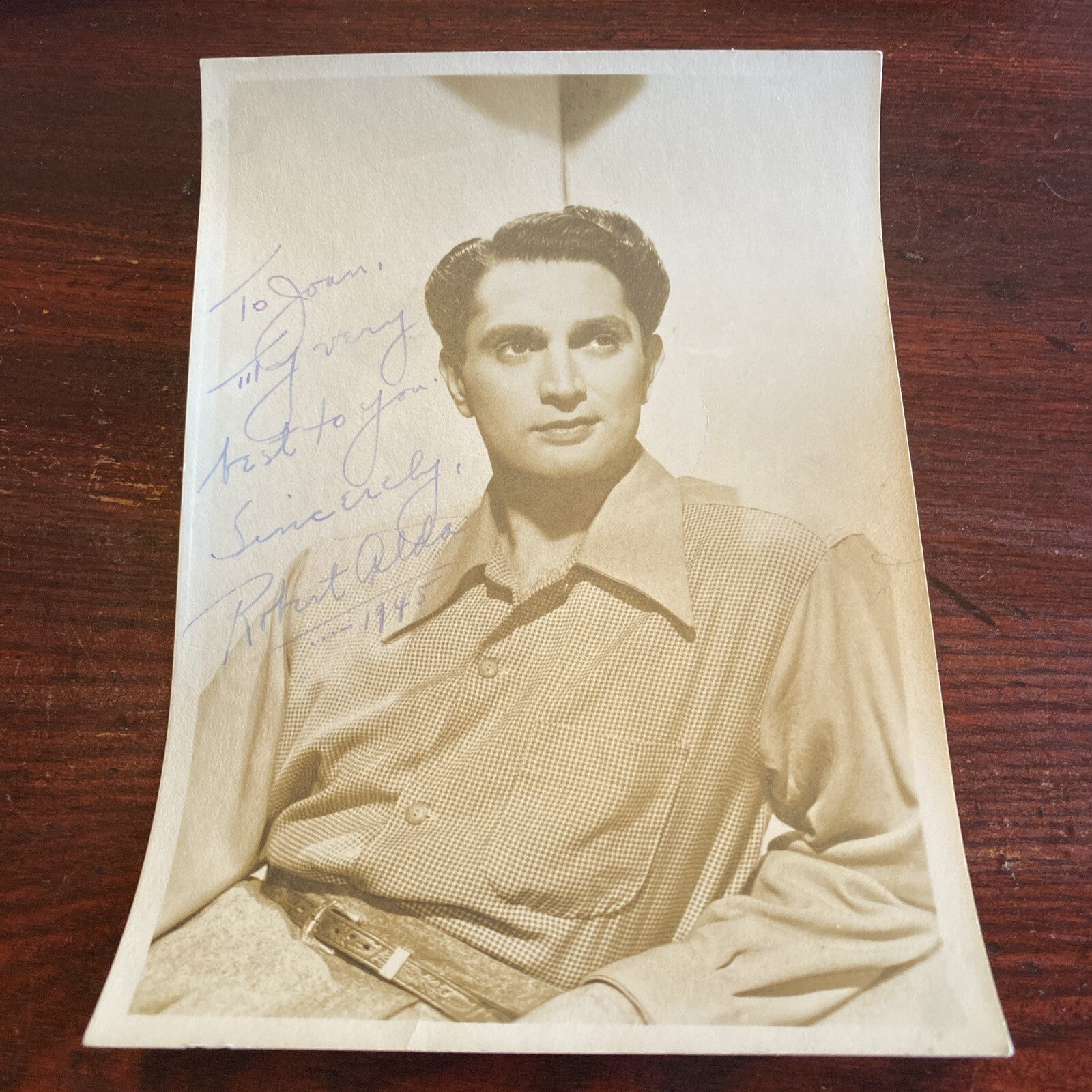 Hollywood AUTOGRAPHED INK Real PHOTO  Robert Alda Personalized Signed 5 x 7