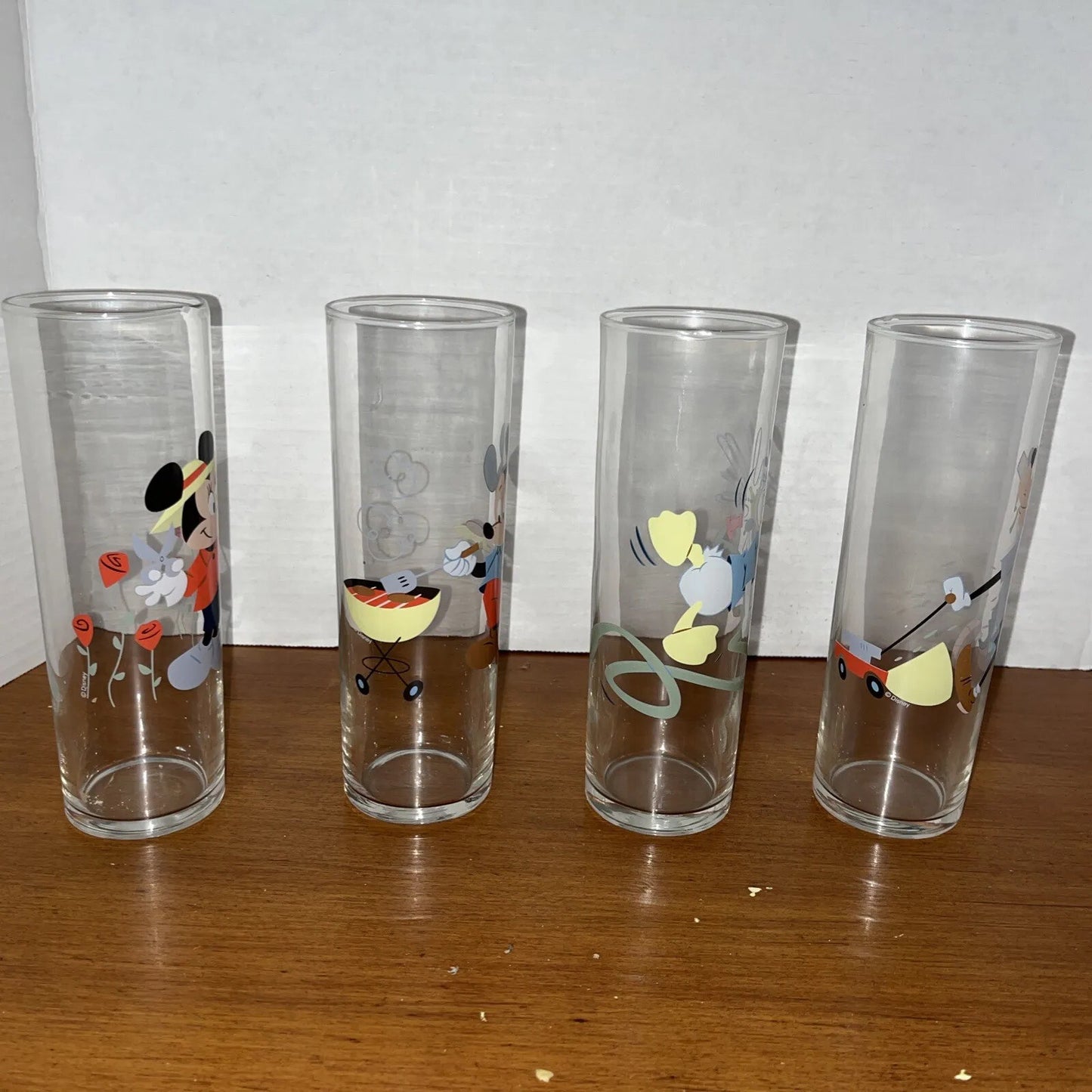 Vintage Libby Libbey Disney Mickey Mouse Glass Ice Tea Vase NICE