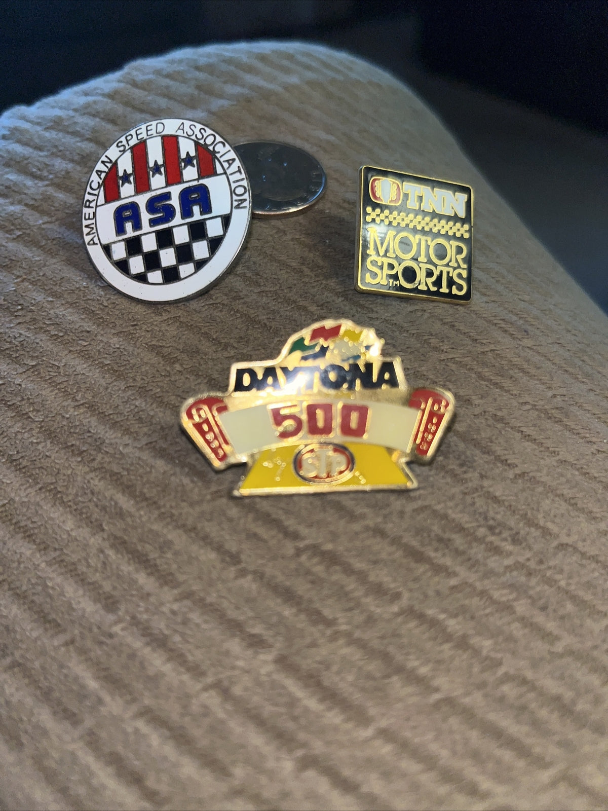 Daytona 500 Daytona, ASA & TNN Motors Collector Pins Nascar. (3)