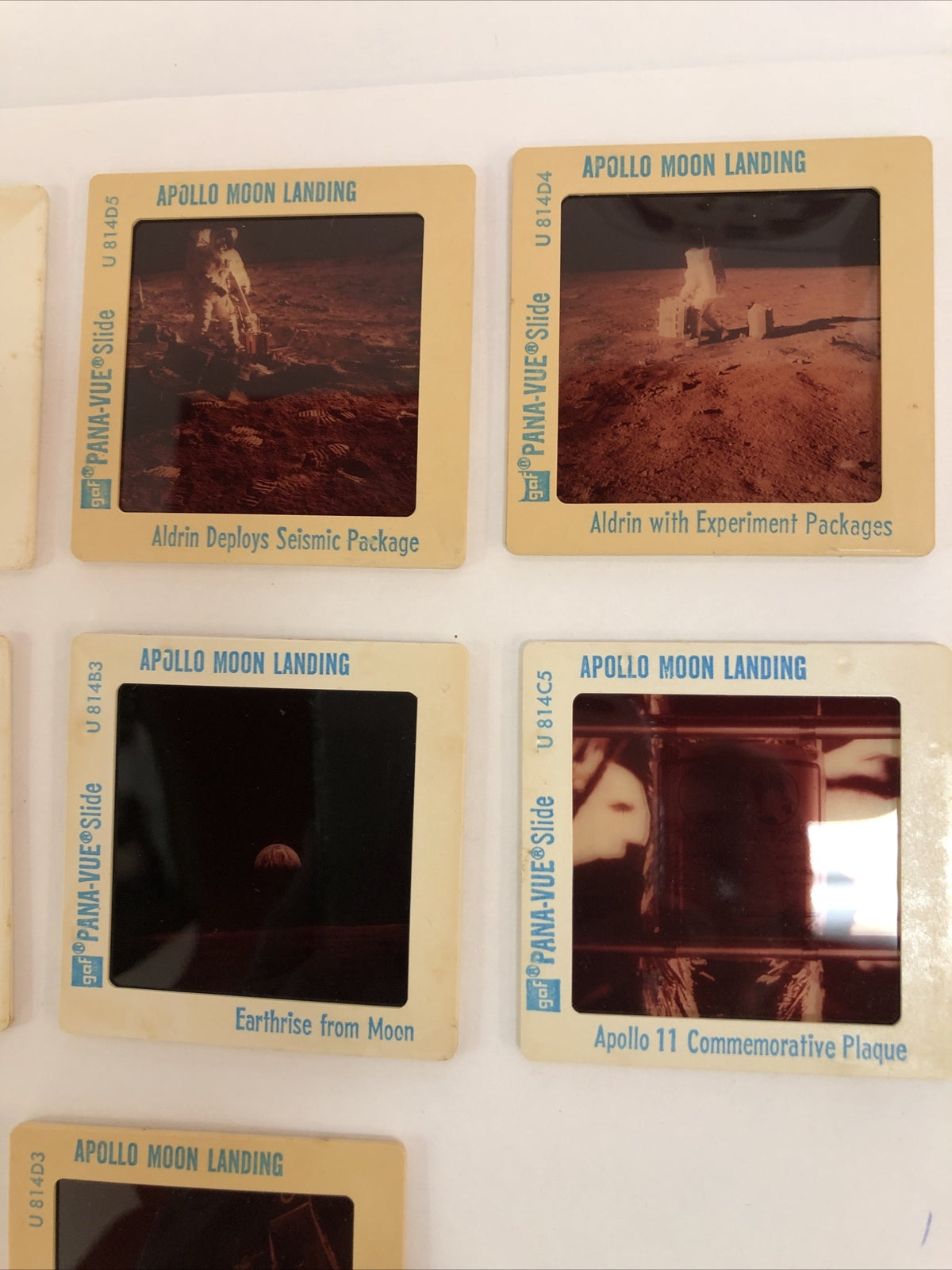 Apollo Moon Landings 19 Color Slides Pana-Vue 