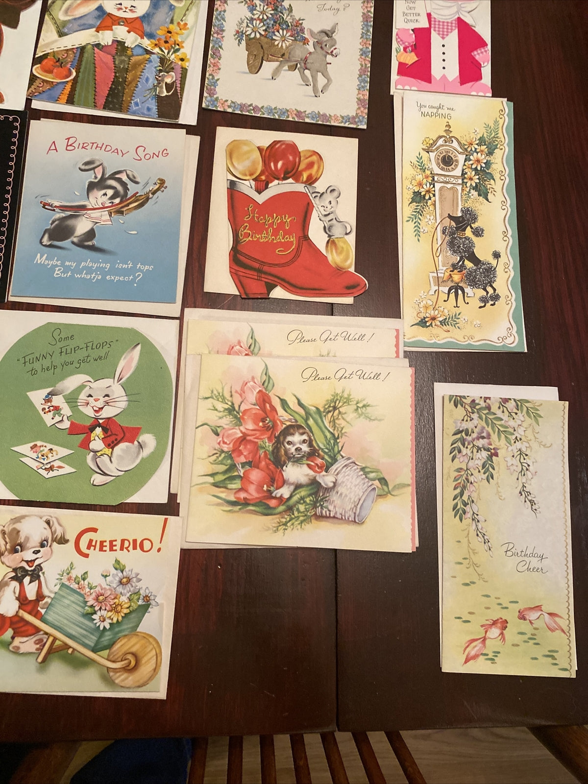 Vintage lot of 25 Greeting Cards Animals dogs rabbits deer lion elephant & More