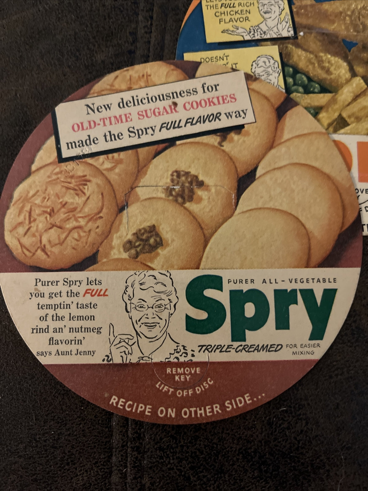 Vintage Spry Shortening Can Cardboard Lid Insert