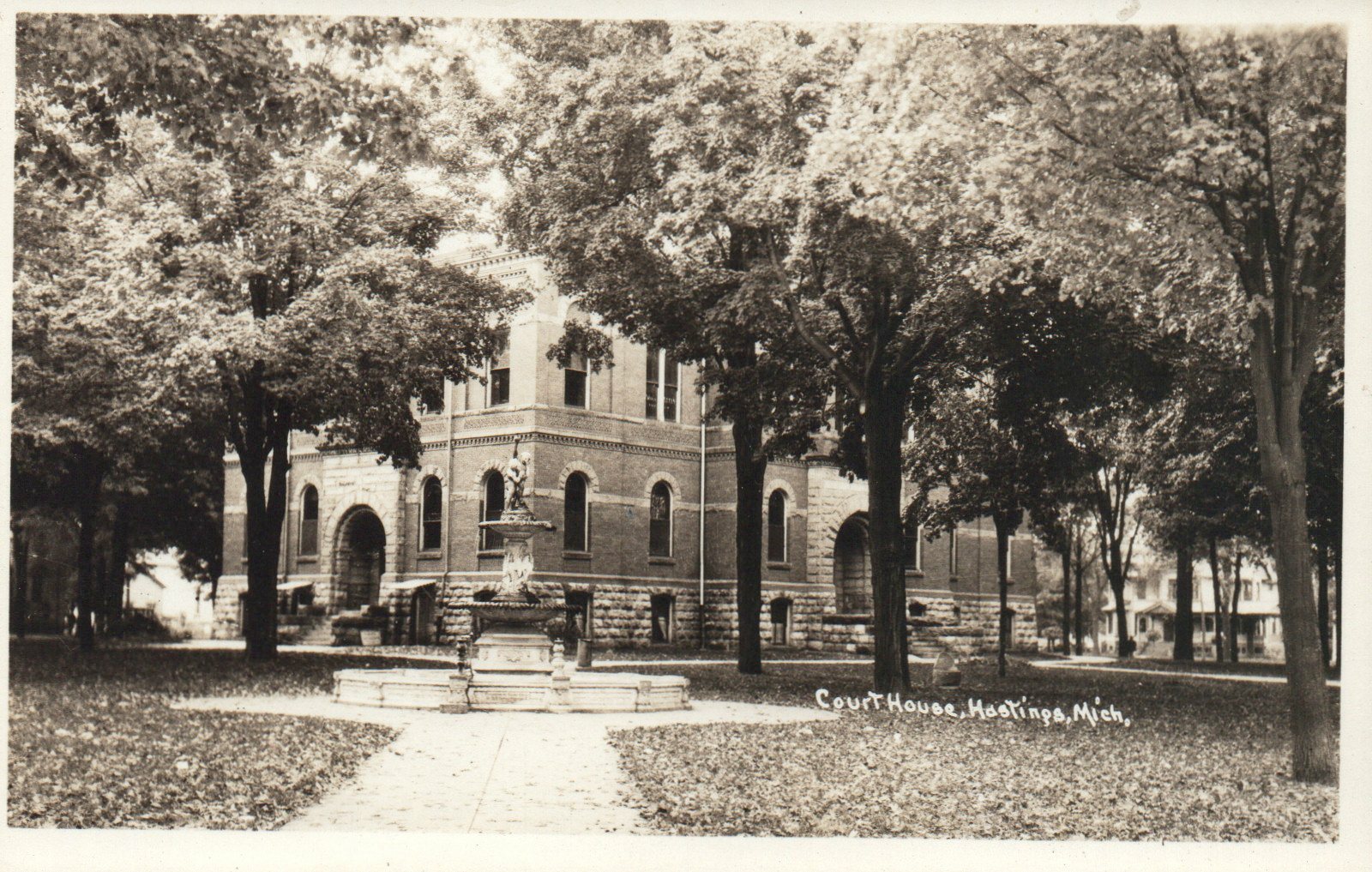Real Photo Court House Hastings Michigan Mich MI Postcard