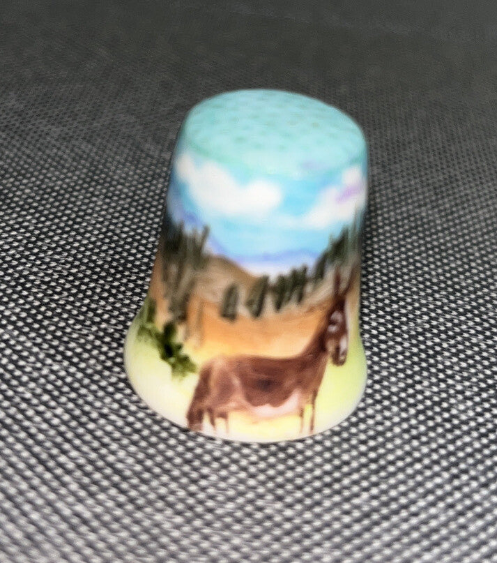 Vintage Cripple Creek Arizona Thimble Hand Painted Ceramic By Marlow