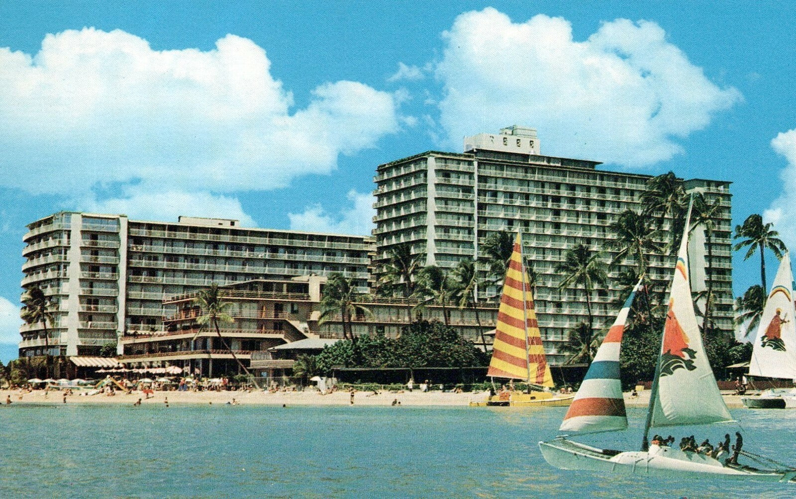 Reef Hotel Waikiki Beach Honolulu Hawaii Motel Postcard