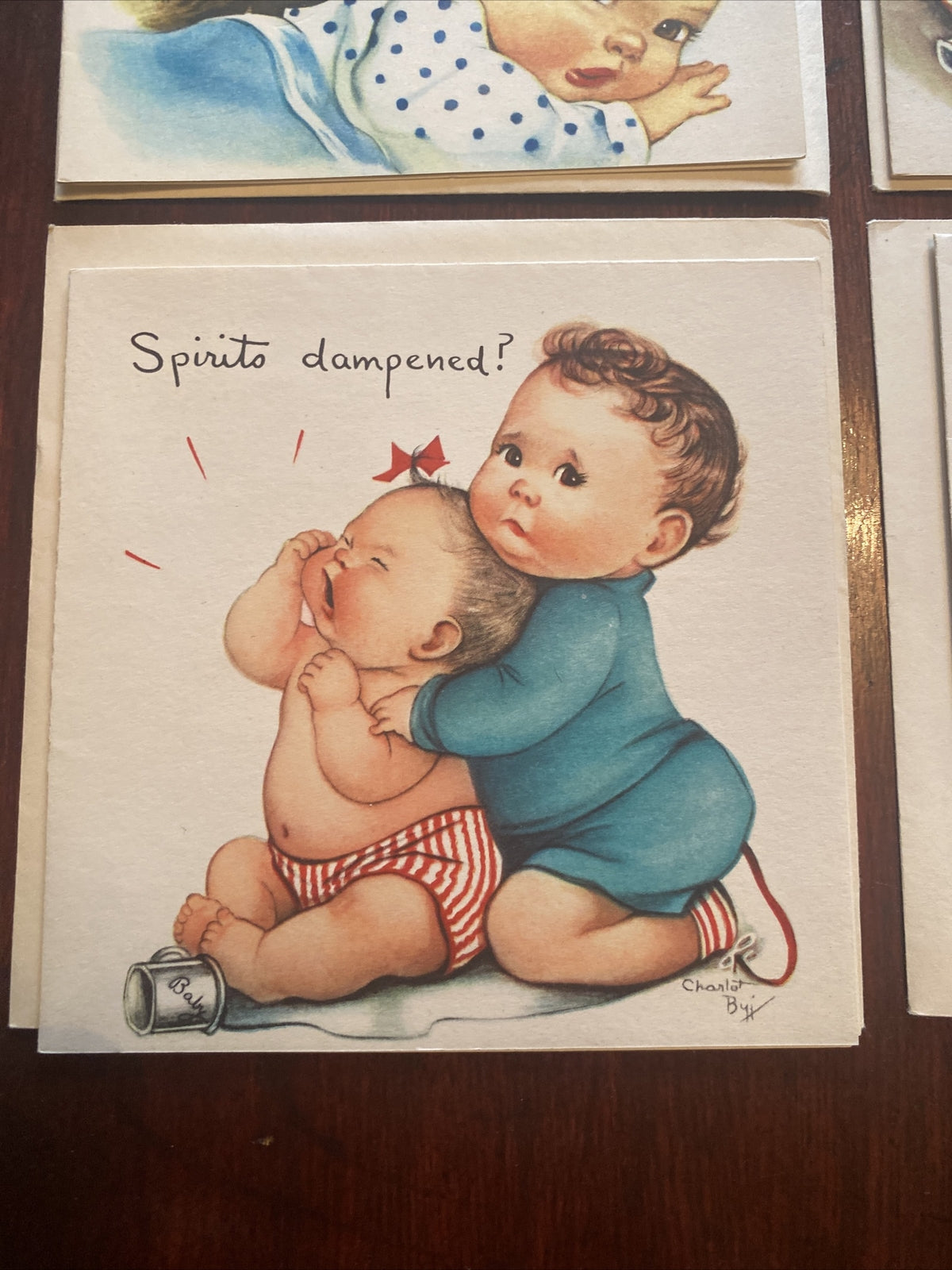 Vintage Artist Signed Charlot Byi  Greeting Card Lot of 7 children Babies