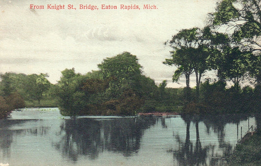 From Knight Street Bridge  in Eaton Rapids Michigan Mich MI Postcards
