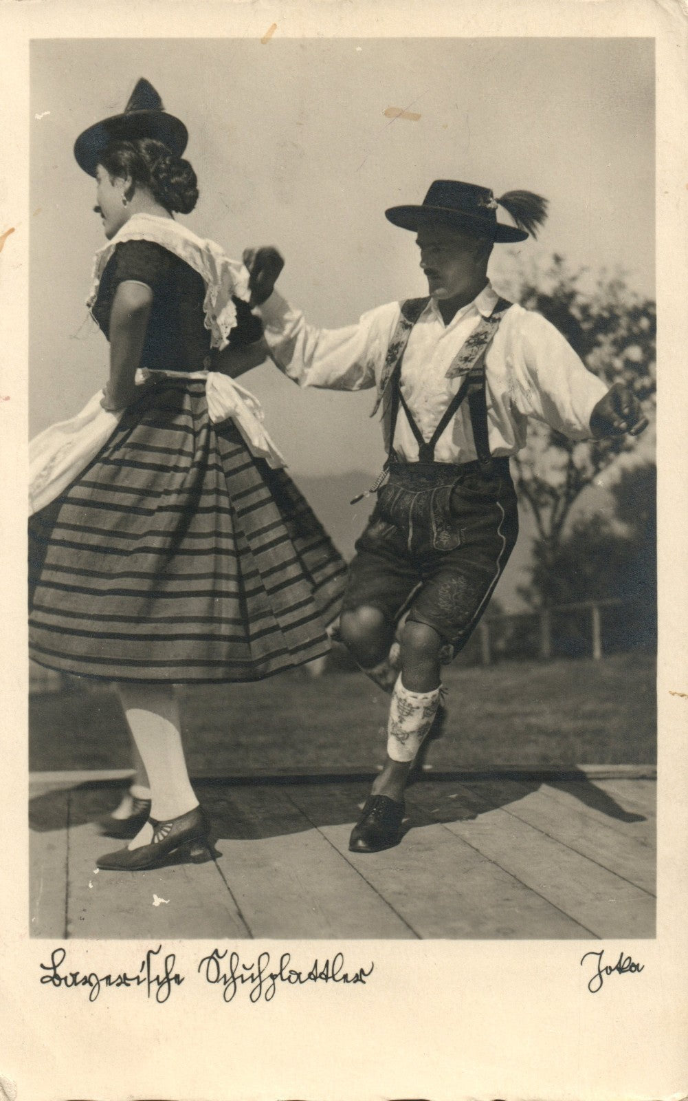 Real Photo Munich Germany Dancing Man and Woman Vintage Postcard