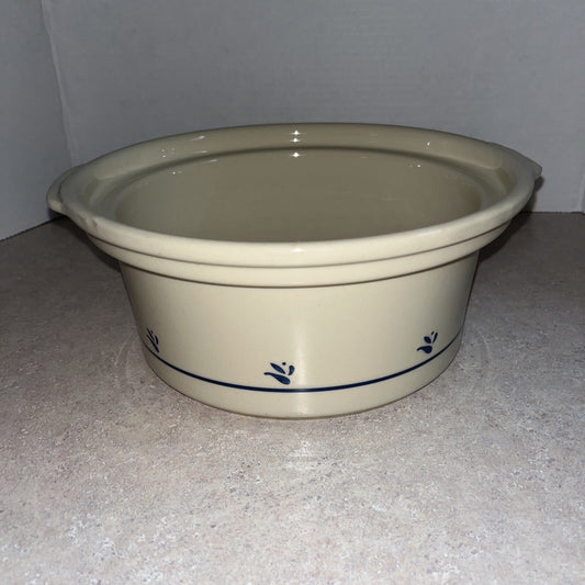 Bowl by Roseville Ohio Friendship Pottery BLUE PATTERN on STONE BACKGROUND 10.5”