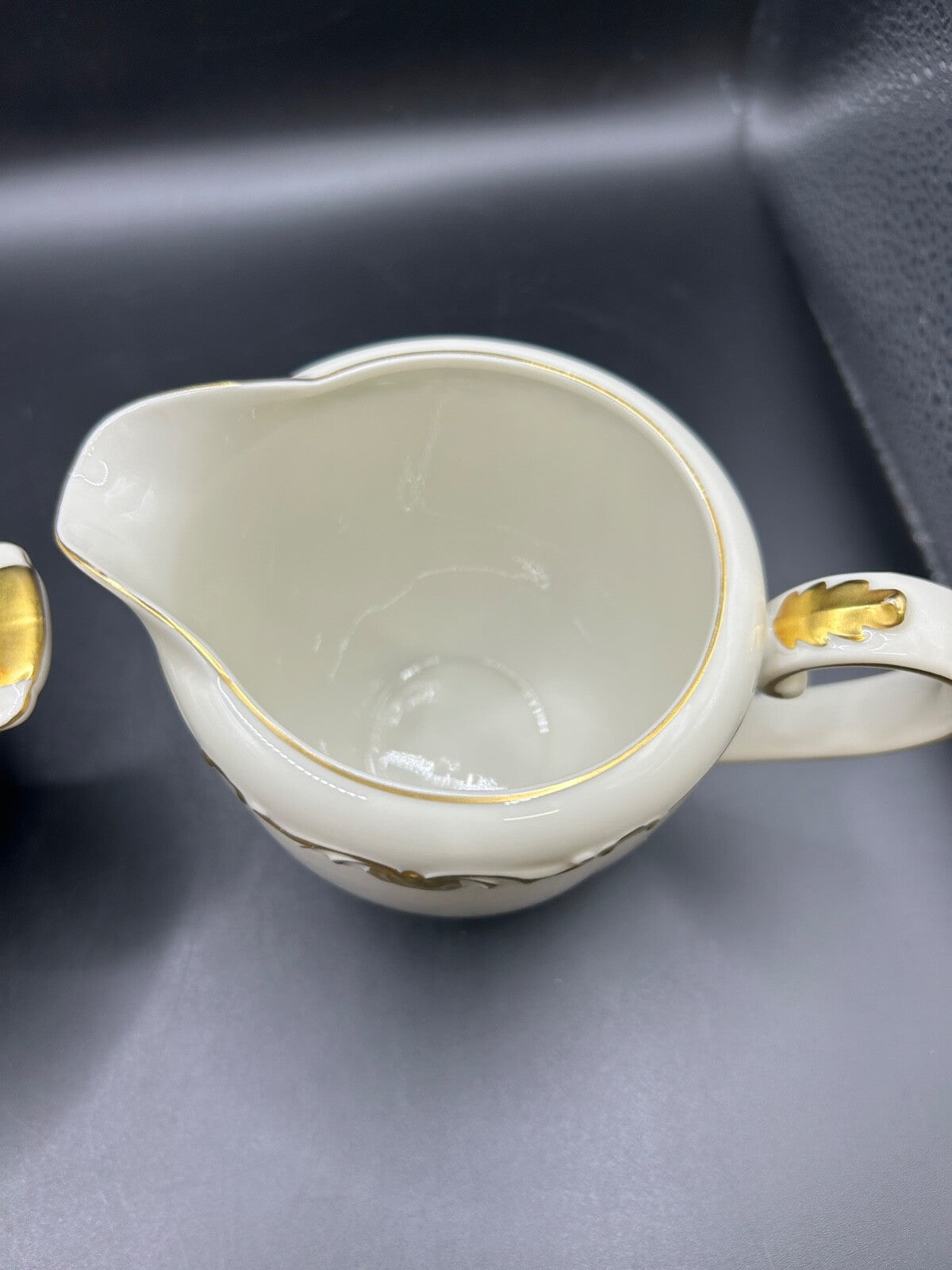 RARE Waldershof Bavaria Germany Sugar and Creamer with Gold Rim