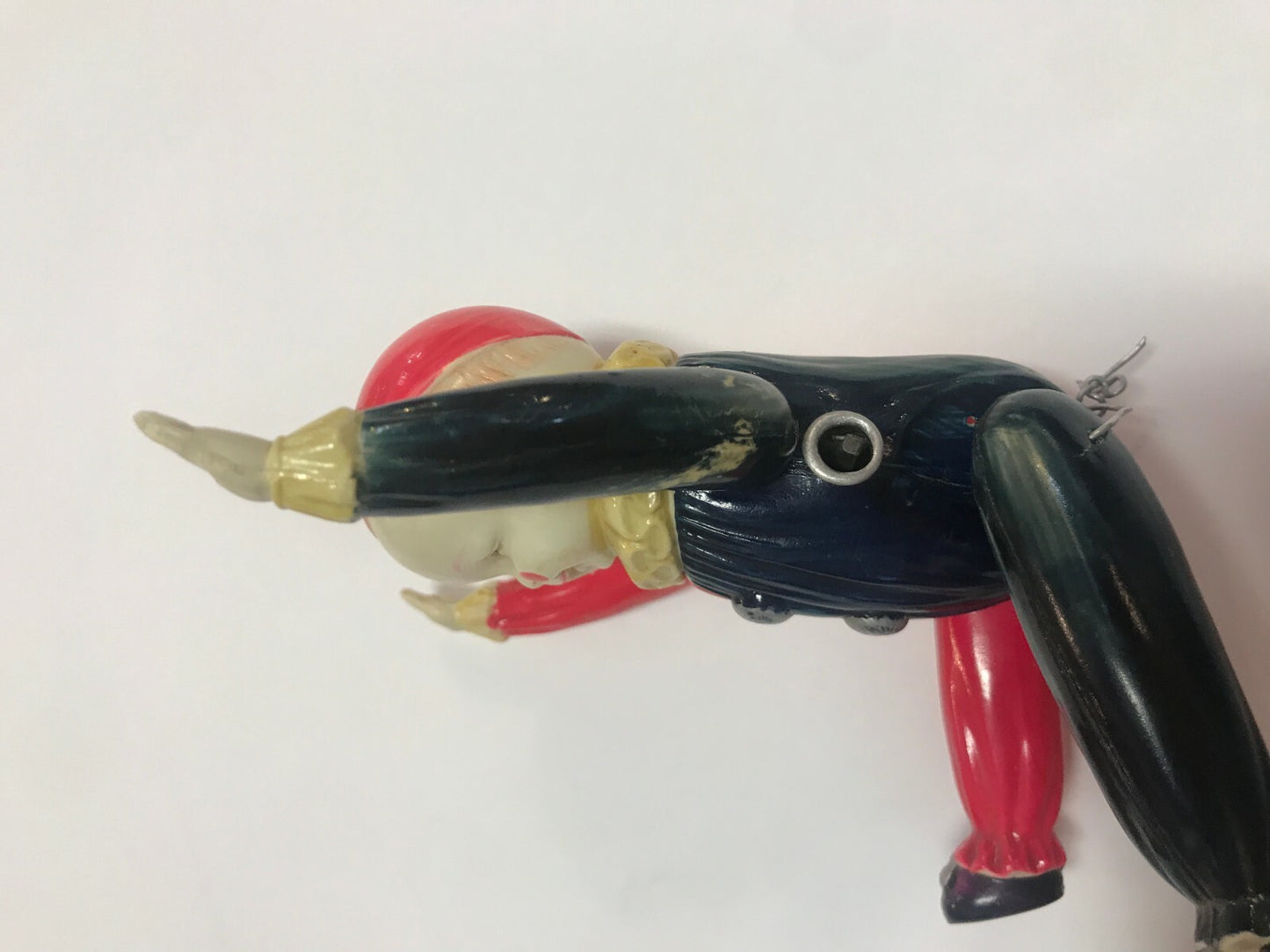 Vintage Toy Clown with Red black Clown Suit yellow Ruffles