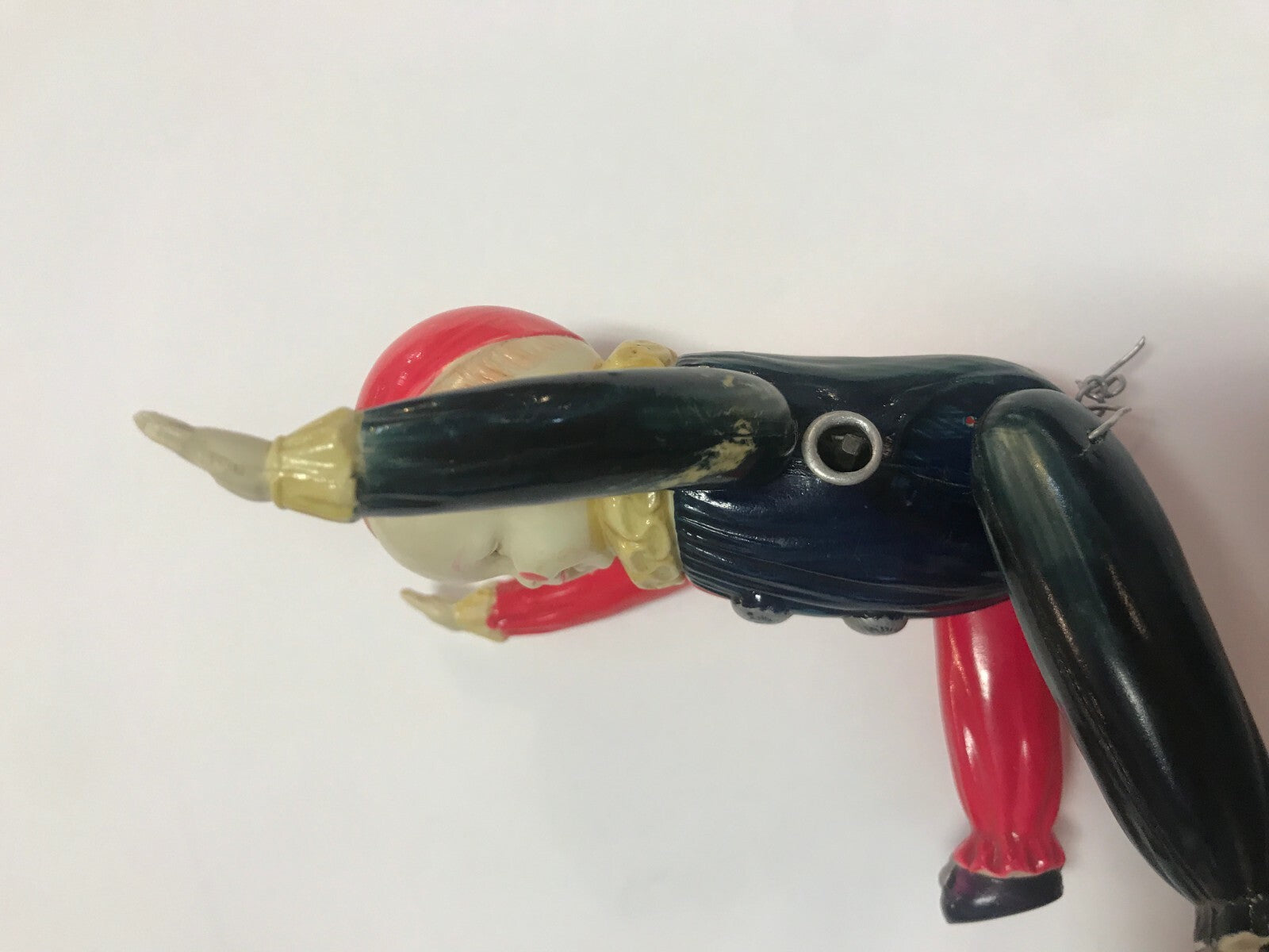 Vintage Toy Clown with Red black Clown Suit yellow Ruffles