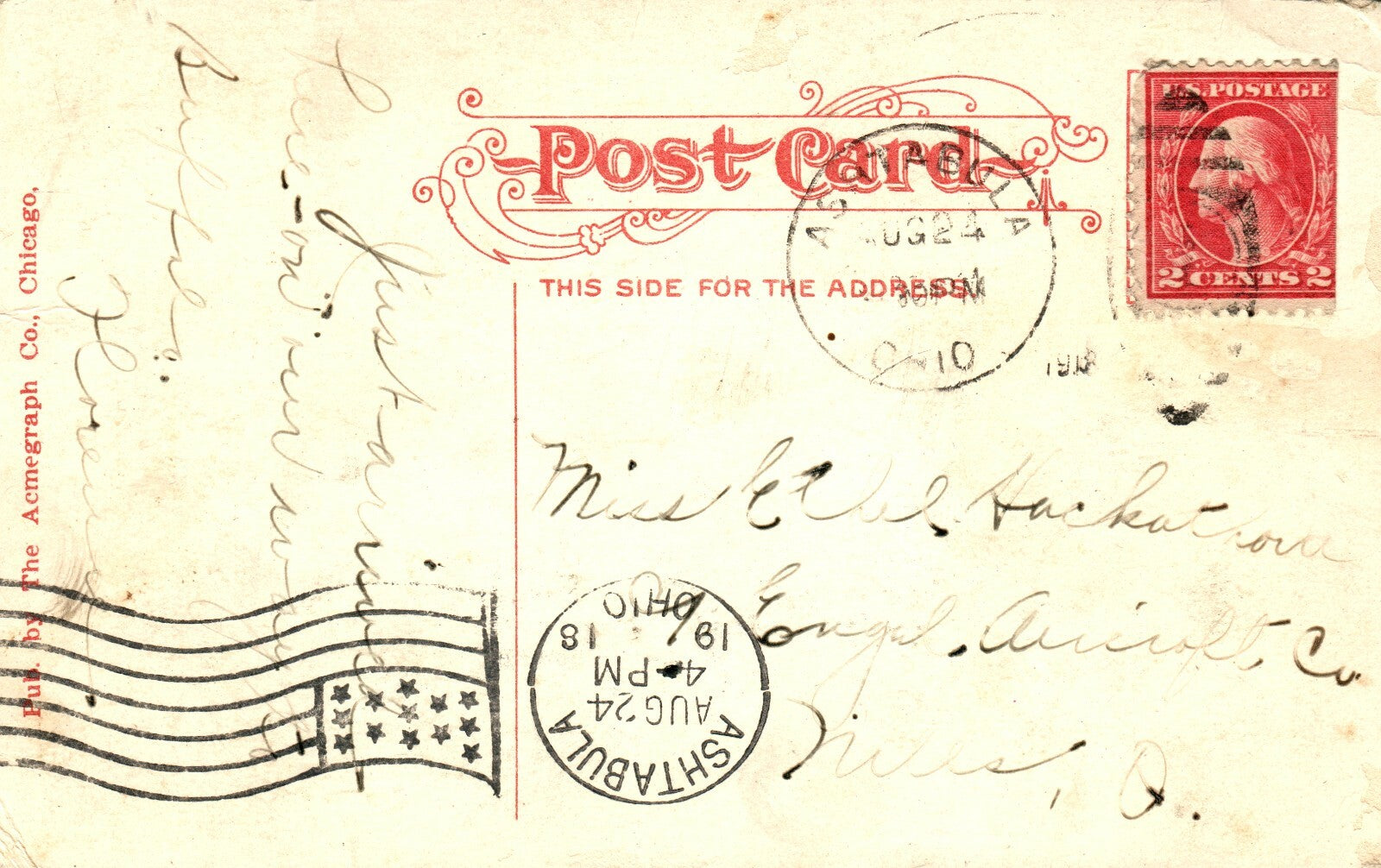 1910 A pretty View of Ashtabula Harbor Ohio  OH postcard