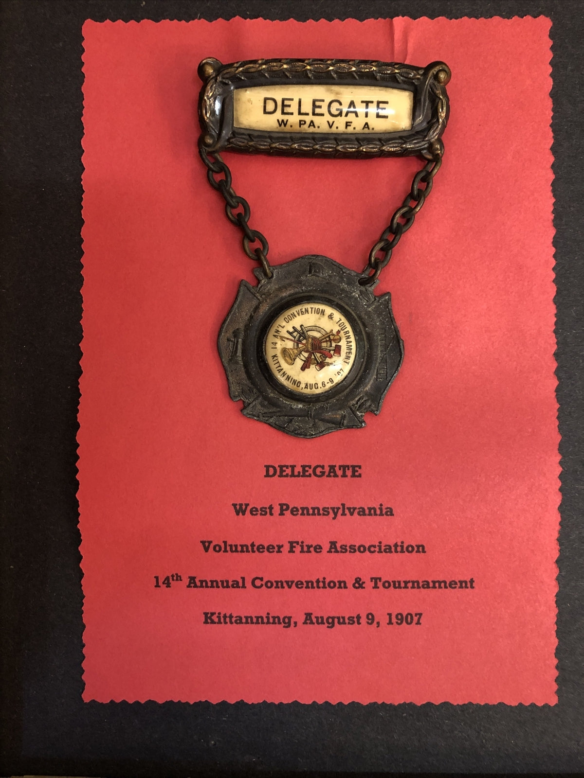 1907 Pins Badges Fireman Association Convention Pittsburg Pennsylvania PA