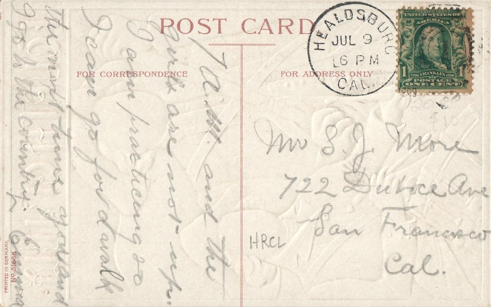 Forth of July Colonial Man with Gun and Drummer Boy Vintage Patriotic Postcard