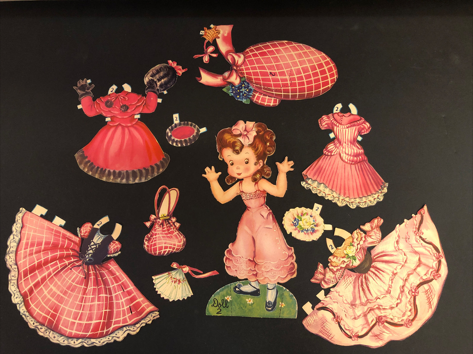 Vintage Paper Doll Set Merill Becky and Betsy (4) Stand Up Dolls 1952