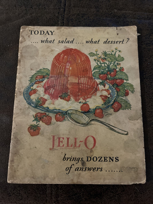 Vintage 1928 Jell-o "Brings Dozens of Answers" Recipe Booklet