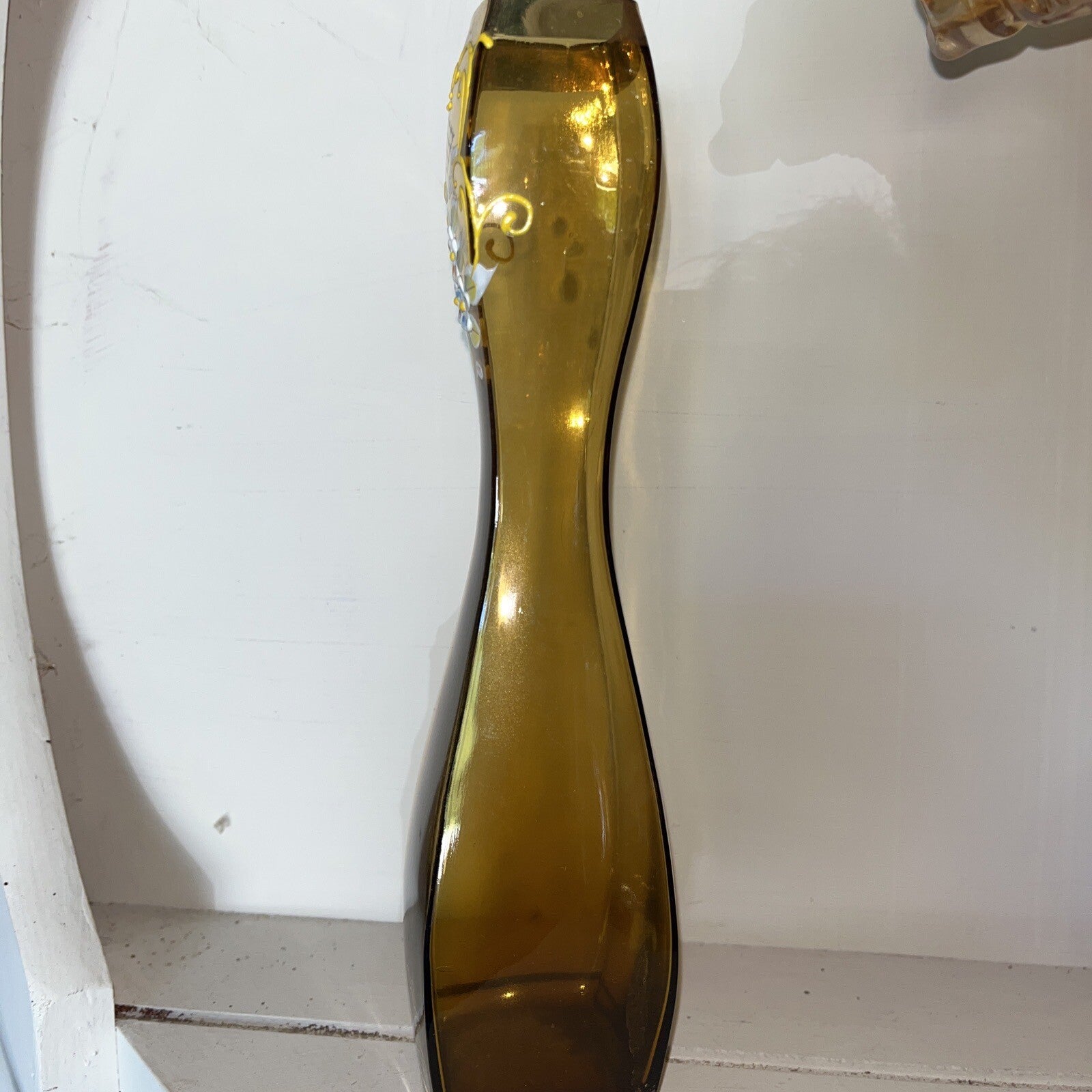 Vintage Moser Czech Glass Bohemian Fluted Vase