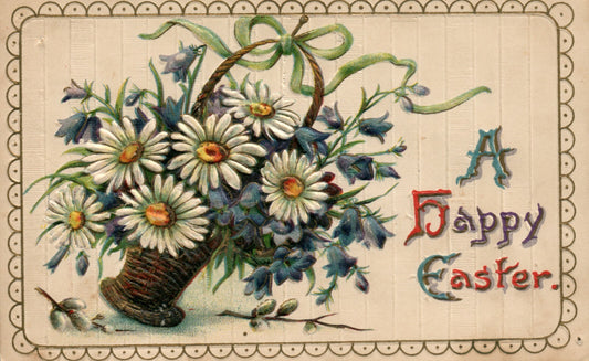 Embossed A Happy Easter Floral Daisey  Greetings Postcard  Series 2255