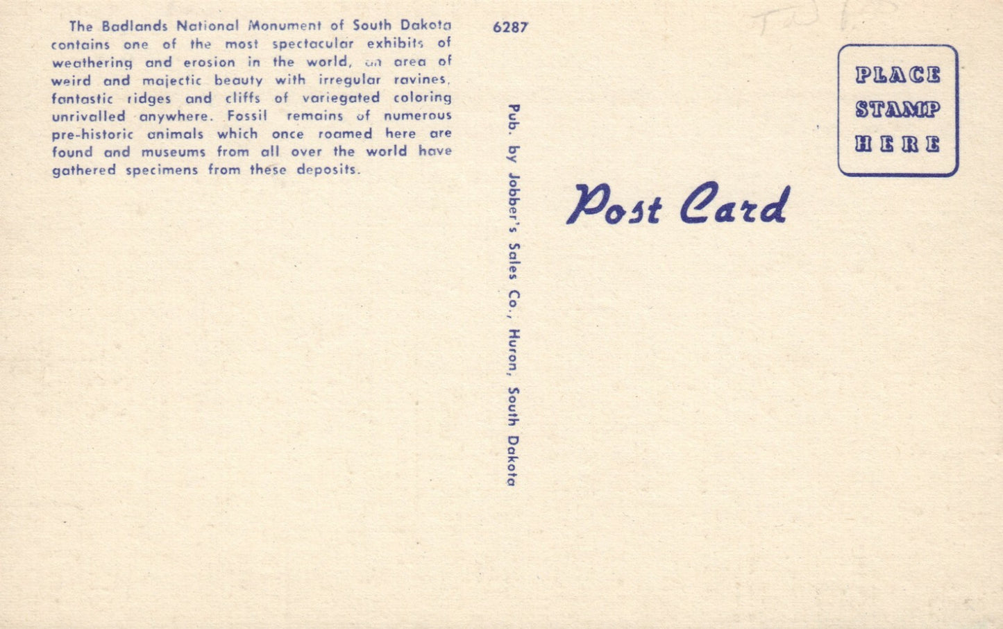 Strange Formations In The Badlands National Monument SD South Dakota Postcard