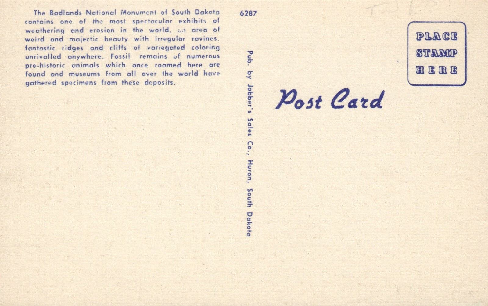 Strange Formations In The Badlands National Monument SD South Dakota Postcard