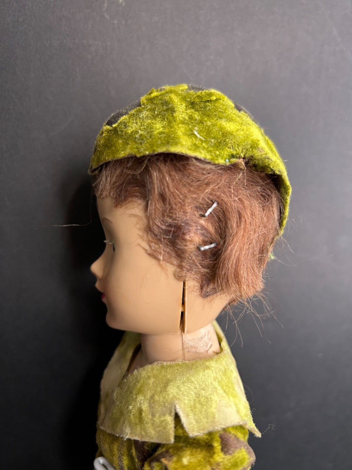 1950's Vintage Peter Pan Doll Blinking Eyes Arms and Legs That Move With Stand